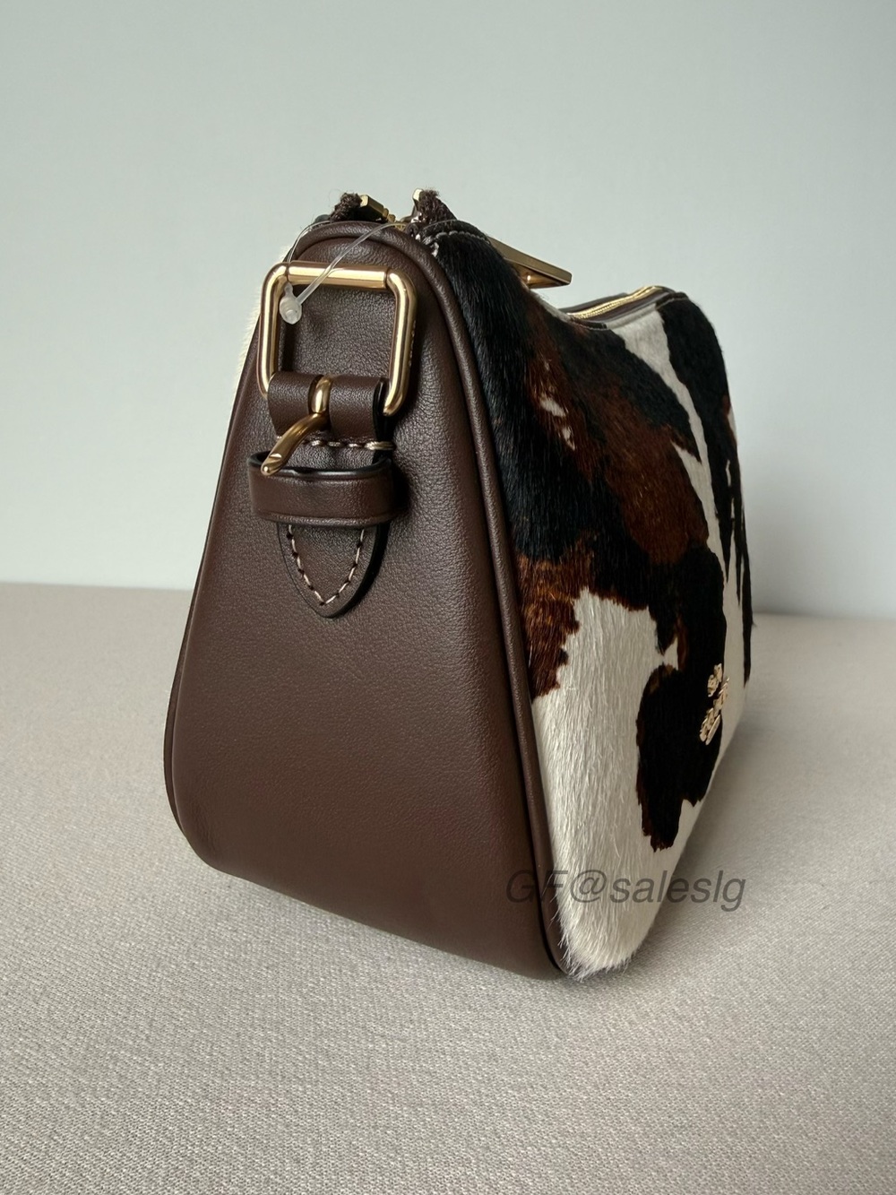 Last one NWT Coach Kailey Haircalf Cow Print Shoulder Crossbody Bag Brown CCC84 - Picture 8 of 16